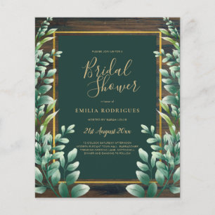 Flyer ORÇAMENTO CHÁ DE PANELA Eucalyptus Verde Dourado Q