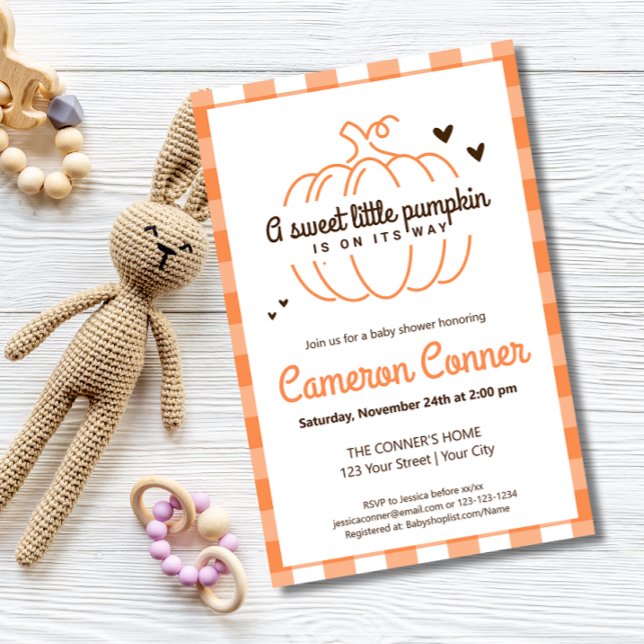 Flyer ORÇAMENTO Chamada de Bebê Abóbora Doce Outono (Criador carregado)