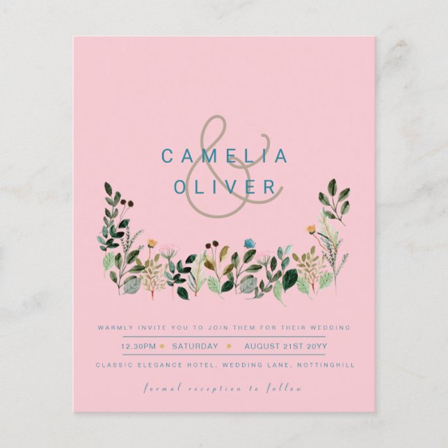 Flyer ORÇAMENTO Código QR de Convite de Casamento de Flo (Frente)