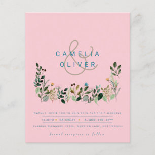 Flyer ORÇAMENTO Código QR de Convite de Casamento de Flo