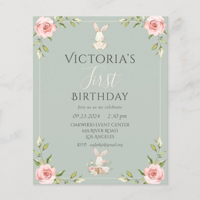 Flyer Orçamento Coelhinho 1rua Primeiro Convite de Anive (Frente)