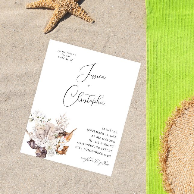 Flyer Orçamento Conchas e Flores Brancas Casamento 2 (Criador carregado)