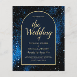Flyer ORÇAMENTO Convite de Casamento Azul Noite Estrelad