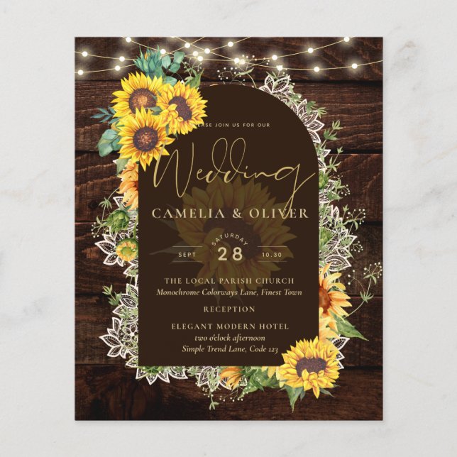 Flyer ORÇAMENTO Convite de Casamento com Flores de Giras (Frente)