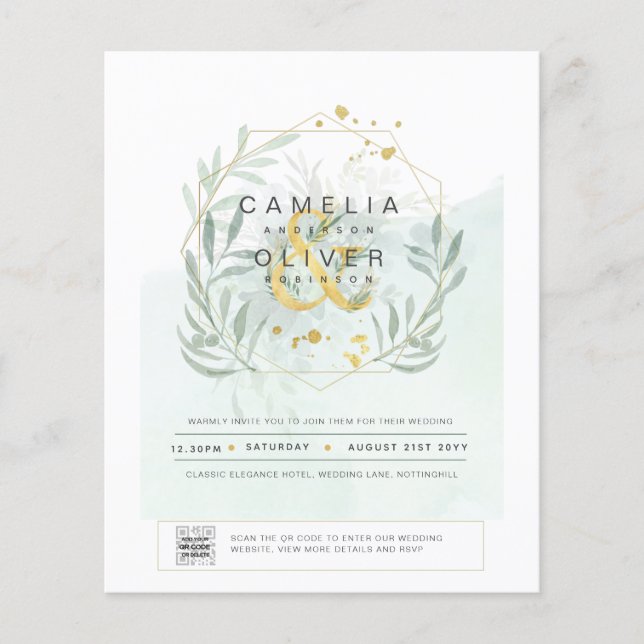 Flyer ORÇAMENTO Convite de Casamento em QR CODE com FOTO (Frente)
