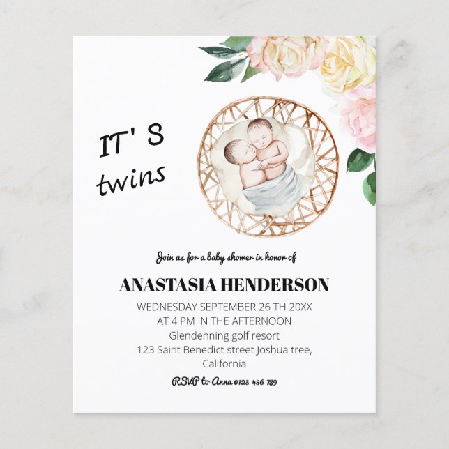 Flyer ORÇAMENTO/convite para Chás de fraldas. (Frente)