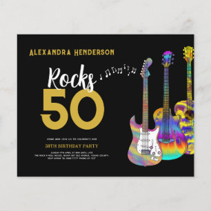 Flyer Orçamento da Festa de 50 Anos Rocks 50 Guitar 50