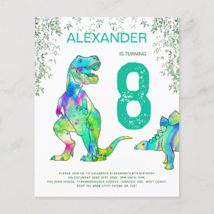 Flyer Orçamento da festa de aniversário de dinossauro