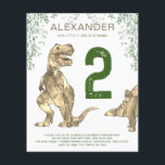 Flyer Orçamento da selva do Partido segundo aniversário<br><div class="desc">Este T-Rex itinerante e um lindo stegossauro convidam fãs Dino para uma festa de segundo aniversário para aquele pequeno T. Rex que está virando 2. Personalize este convite da selva de Tyrannosaurus e stegossauro Jurassic adicionando o nome do aniversariante ou menina, o número do aniversário e os detalhes da festa...</div>