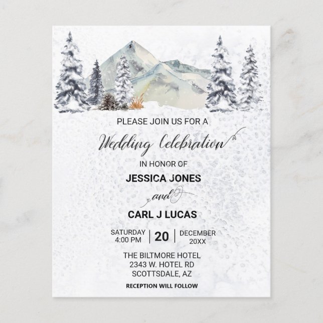 Flyer Orçamento da Terra da Neve do Natal de inverno (Frente)