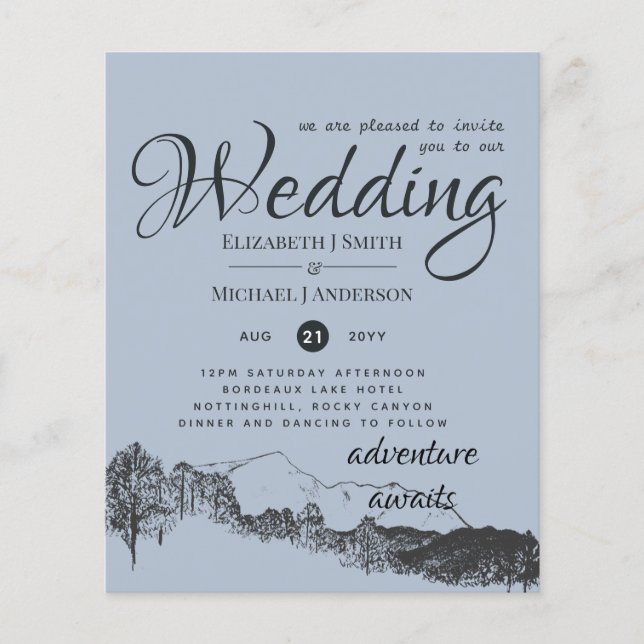 Flyer Orçamento das Montanhas Azuis com Menos Preço (Frente)