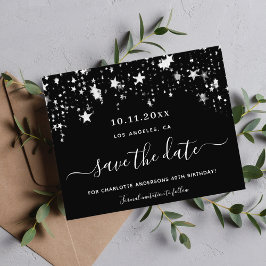 Flyer Orçamento de aniversário das estrelas pretas para 