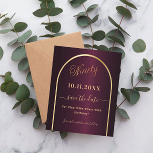 Flyer Orçamento de aniversário de 90 de ouro da Borgonha