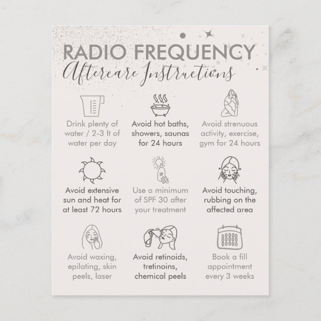 Flyer Orçamento de Atenção à Pele de Rádio Frequência de (Verso)
