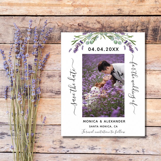 Flyer Orçamento de casamento com foto de lavanda Salve a (Criador carregado)