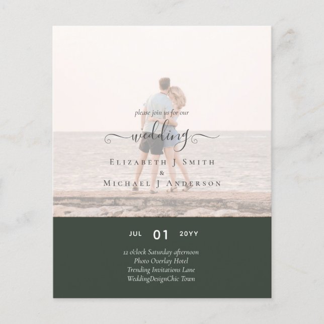 Flyer Orçamento de Casamento de TEXTO de OVERLAY FOTO Mo (Frente)