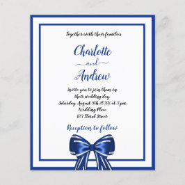 Flyer Orçamento de casamento do arco elegante branco azu