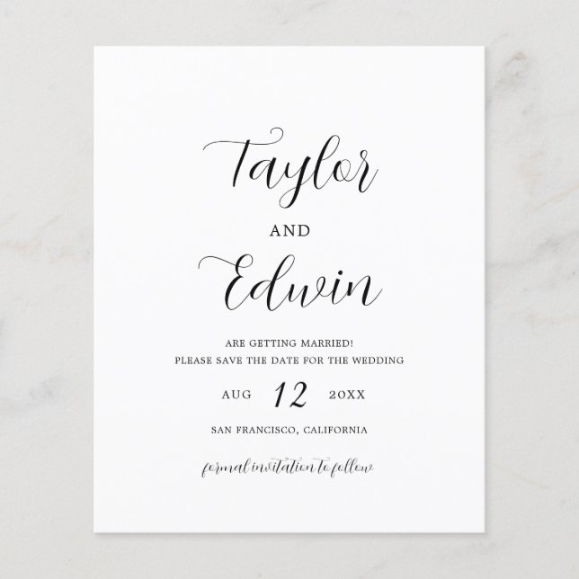 Flyer Orçamento de casamento moderno minimalista para sa (Frente)