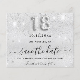 Flyer orçamento de cintilação prateada do 18º aniversári