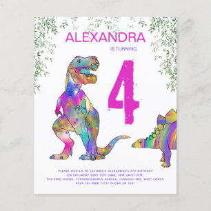 Flyer Orçamento de Convite de Aniversário de Dinossauro 