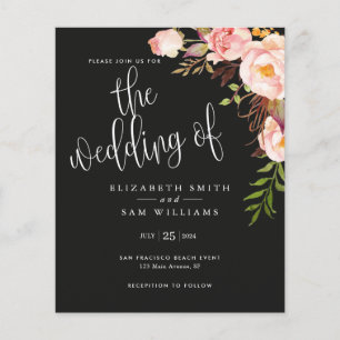 Flyer Orçamento de Convite para Casamento Simples Preto