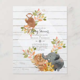 Flyer ORÇAMENTO DE CONVITES A Bebês - ANIMAIS DE JUNGLE