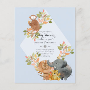 Flyer ORÇAMENTO DE CONVITES A Bebês - ANIMAIS DE JUNGLE