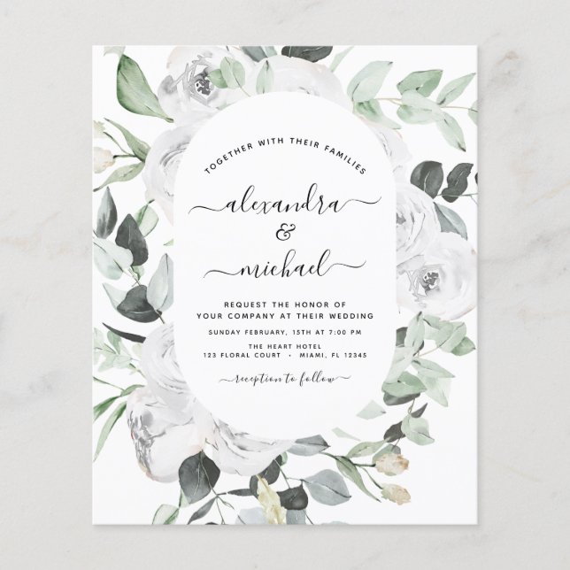 Flyer Orçamento de Flor de Eucalipto Verde Casamento (Frente)