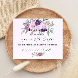 Flyer Orçamento de flores violetas de casamento salvar d