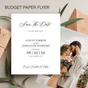 Flyer Orçamento de foto simples elegante casamento salva