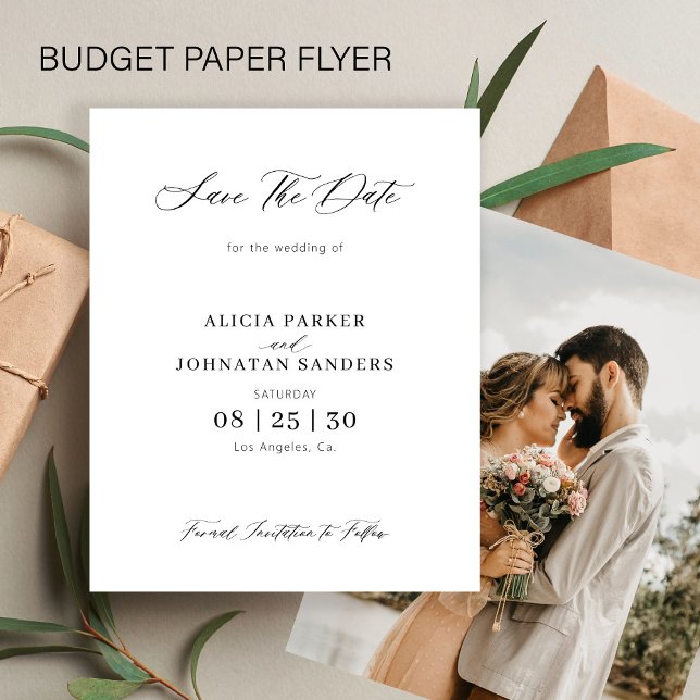 Flyer Orçamento de foto simples elegante casamento salva (Criador carregado)