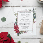 Flyer Orçamento de moldura floral de Natal de inverno co<br><div class="desc">Um design por folha. Convites econômicos não incluem envelopes. Os folhetos são impressos em papel e não em cartão.</div>