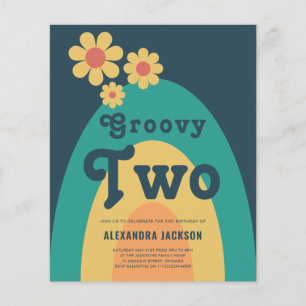 Flyer Orçamento de Parte do segundo aniversário Retroati