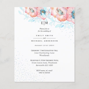 Flyer ORÇAMENTO DE Recepção de casamento de Rosa com poe