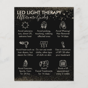 Flyer Orçamento de terapia com luz LED de brilho dourado