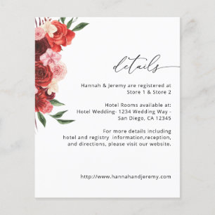 Flyer Orçamento Detalhes Florais Vermelhos - Branco VH2
