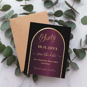 Flyer Orçamento do 60º aniversário do Burgundy Negro gua