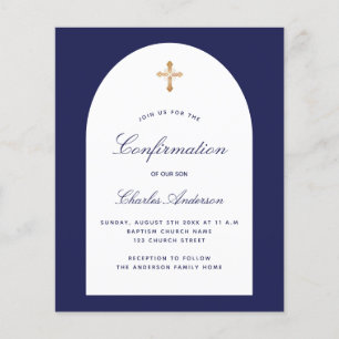 Flyer Orçamento do marinho azul de arco branco azul de 