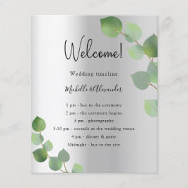 Flyer Orçamento do programa de casamento com eucalipto p