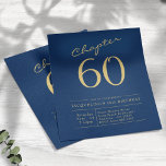 Flyer Orçamento Dourado Azul 60º Convite de Aniversário<br><div class="desc">Uma maneira única de comemorar o 60º: Convites de Aniversário Personalizados de Azul e Dourado Script! Mostre a alguém especial o quanto você se importa em seu dia especial com nossos convites personalizados de 60 anos para o roteiro azul e ouro. Este folheto de convite amigável ao orçamento permite que...</div>