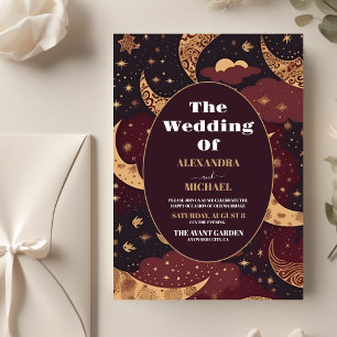 Flyer Orçamento Elegante Casamento Burgundy Dourado Cele