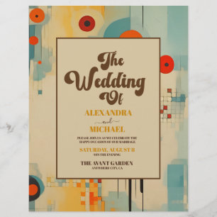Flyer Orçamento Elegante Floral Casamento Meados do Sécu