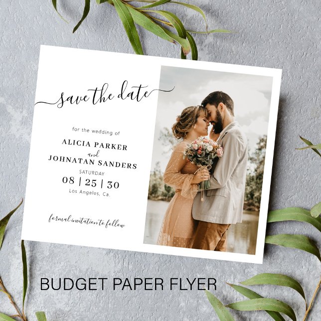 Flyer Orçamento elegante roteiro foto casamento salvar a (Criador carregado)