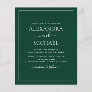 Flyer Orçamento Emerald Green Wedding Modern Typografia 
