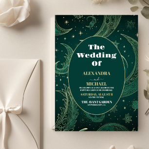 Flyer Orçamento Esmeralda Verde Dourado Casamento Celest