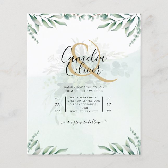 Flyer Orçamento Eucalyptus Deixa Casamento Verde CÓDIGO  (Frente)