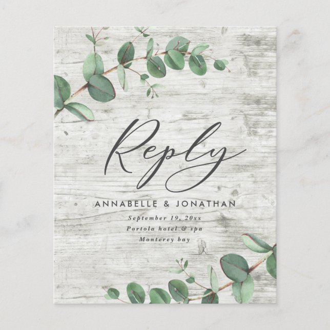 Flyer orçamento eucalyptus foliage white wood Wedage RSV (Frente)