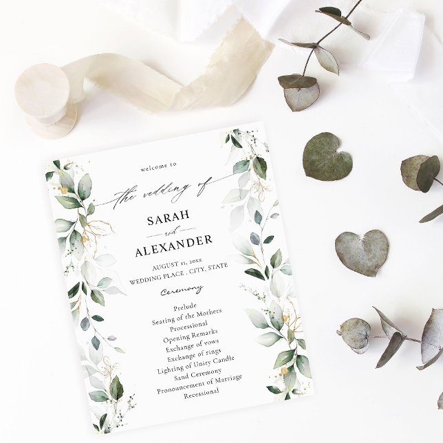 Flyer Orçamento Eucalyptus Glow Cerimônia de Casamento D (Criador carregado)