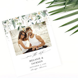 Flyer Orçamento Eucalyptus Glow Foto Salvar Data