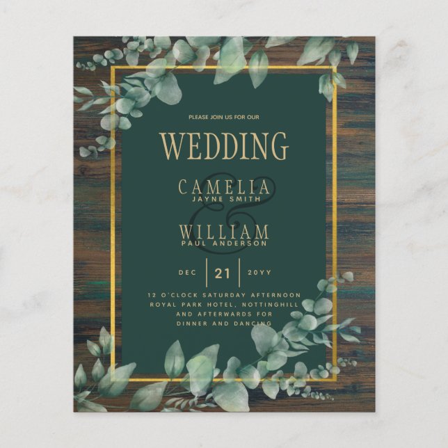 Flyer ORÇAMENTO Eucalyptus Greenerescente WEDDING Madeir (Frente)